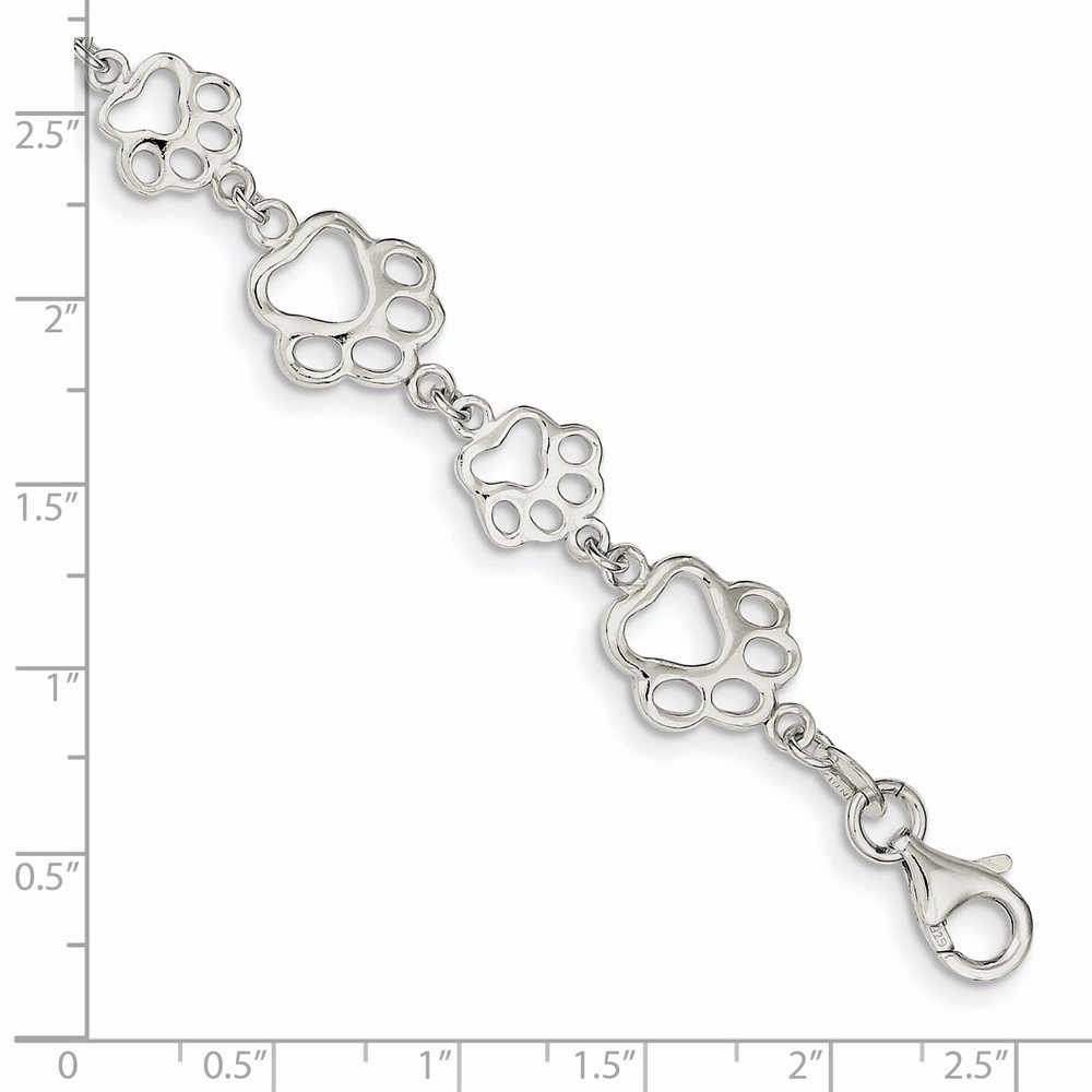 Amazon.com: Jewels By Lux Sterling Silver Polished Paw Print